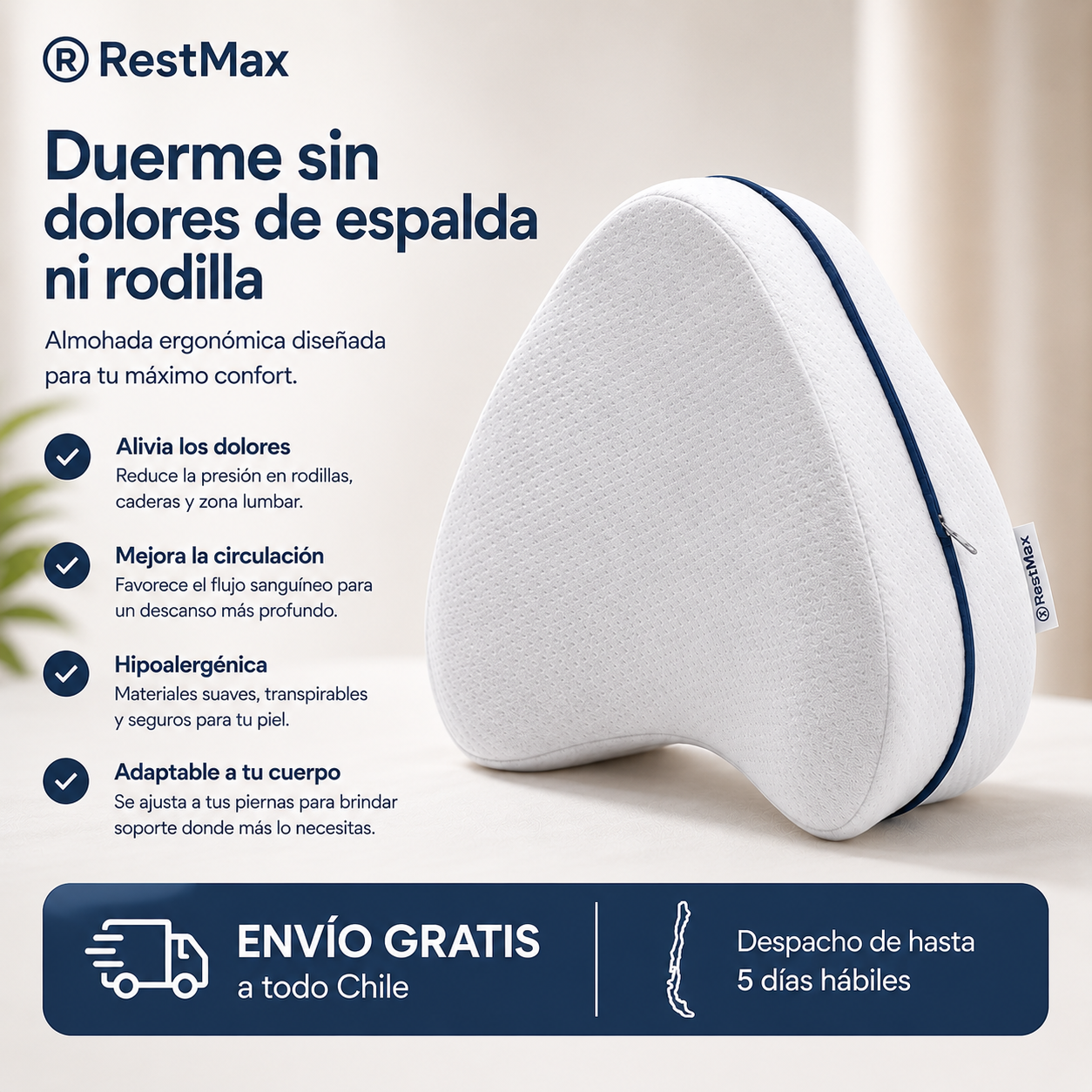 RestMax Pro – Almohada Ortopédica para Piernas