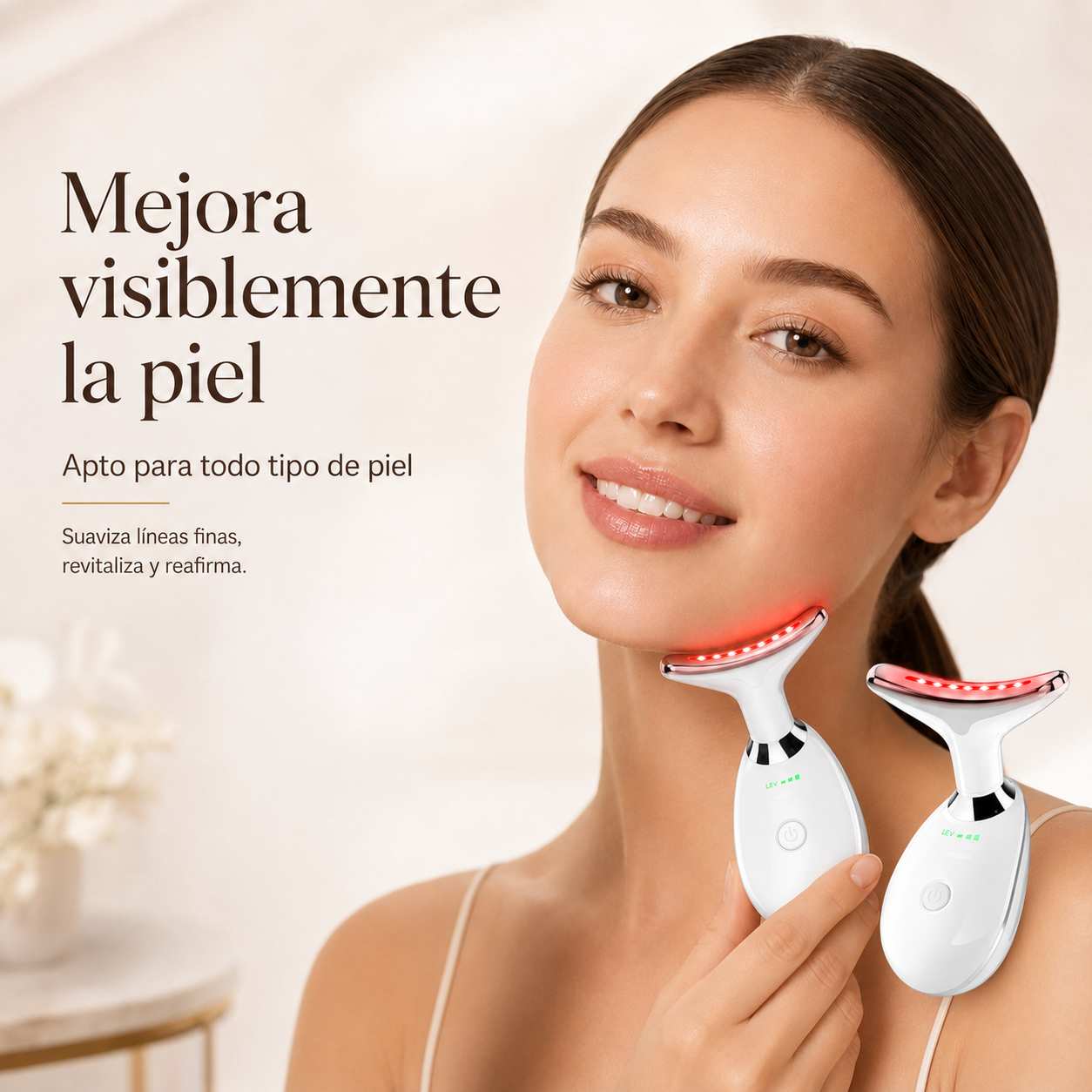 Masajeador Facial Pro — 7 Luces LED + EMS Microcorriente