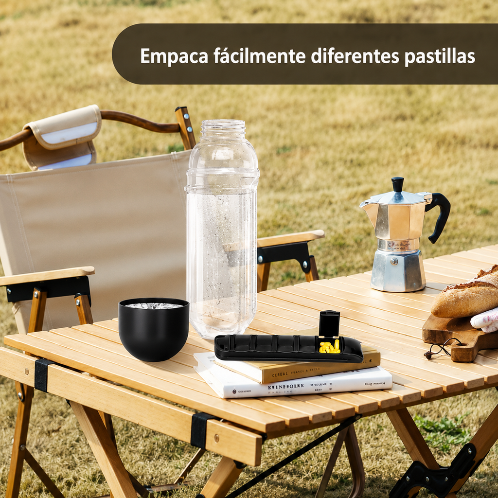 BOOPAST - Botella con pastillero