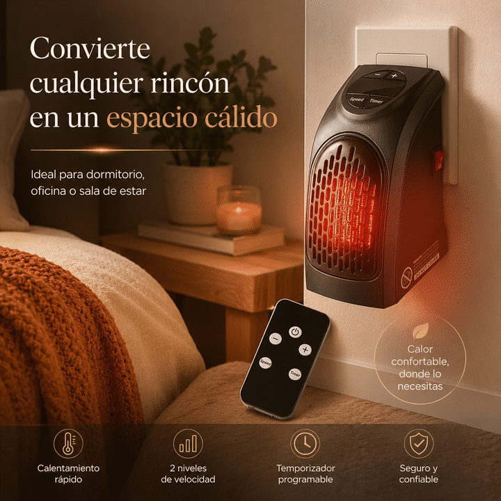 Calefactor calentando un dormitorio