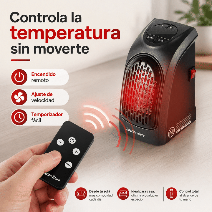 Control remoto del calefactor: encendido, velocidad y temporizador