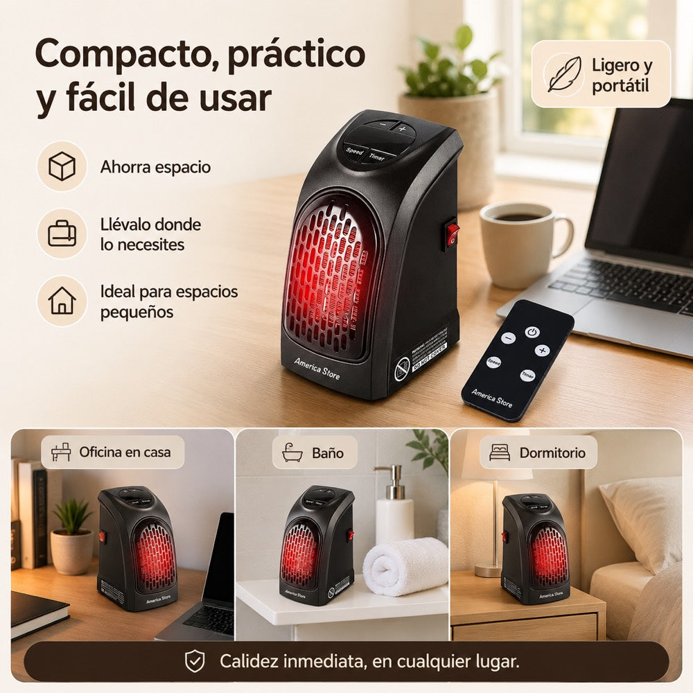 Calefactor en oficina, baño y dormitorio