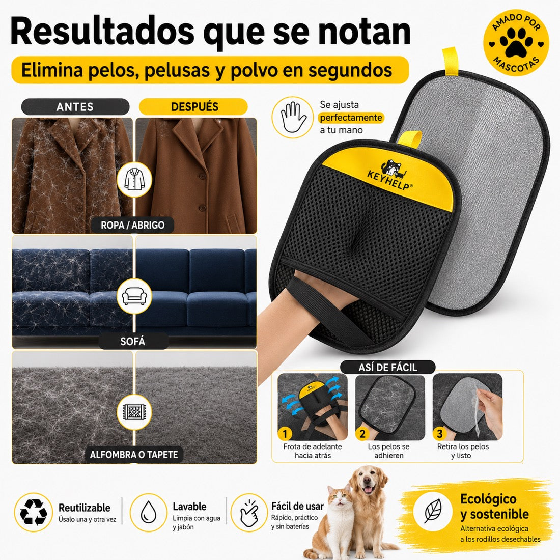Resultados antes y después: elimina pelos en segundos